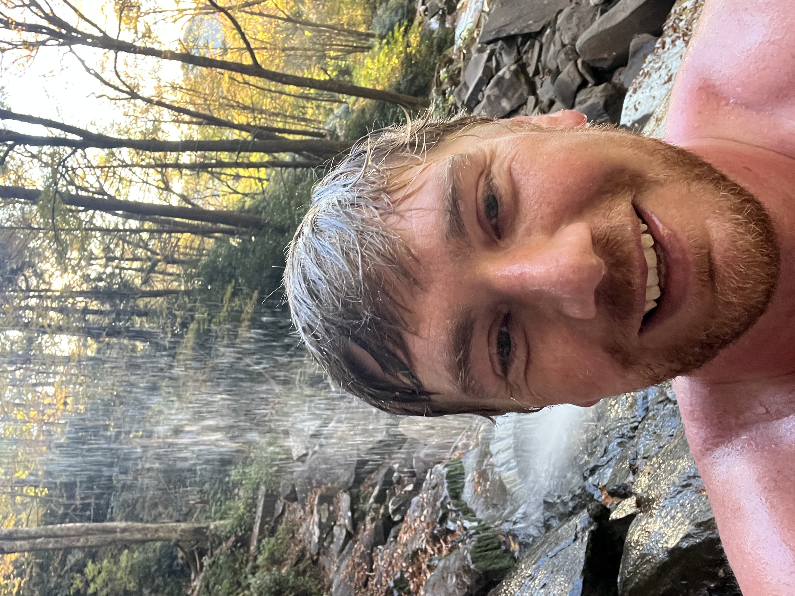 Portrait at a waterfall